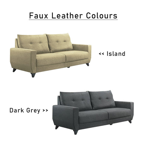 Image of Harriet 1/2/3 Seater Faux Leather / Fabric Sofa Set-Furnituremart.sg