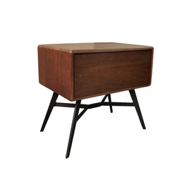 Harry Wooden Side Table In Brown