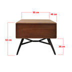 Harry Wooden Side Table In Brown-Side Table-Furnituremart.sg