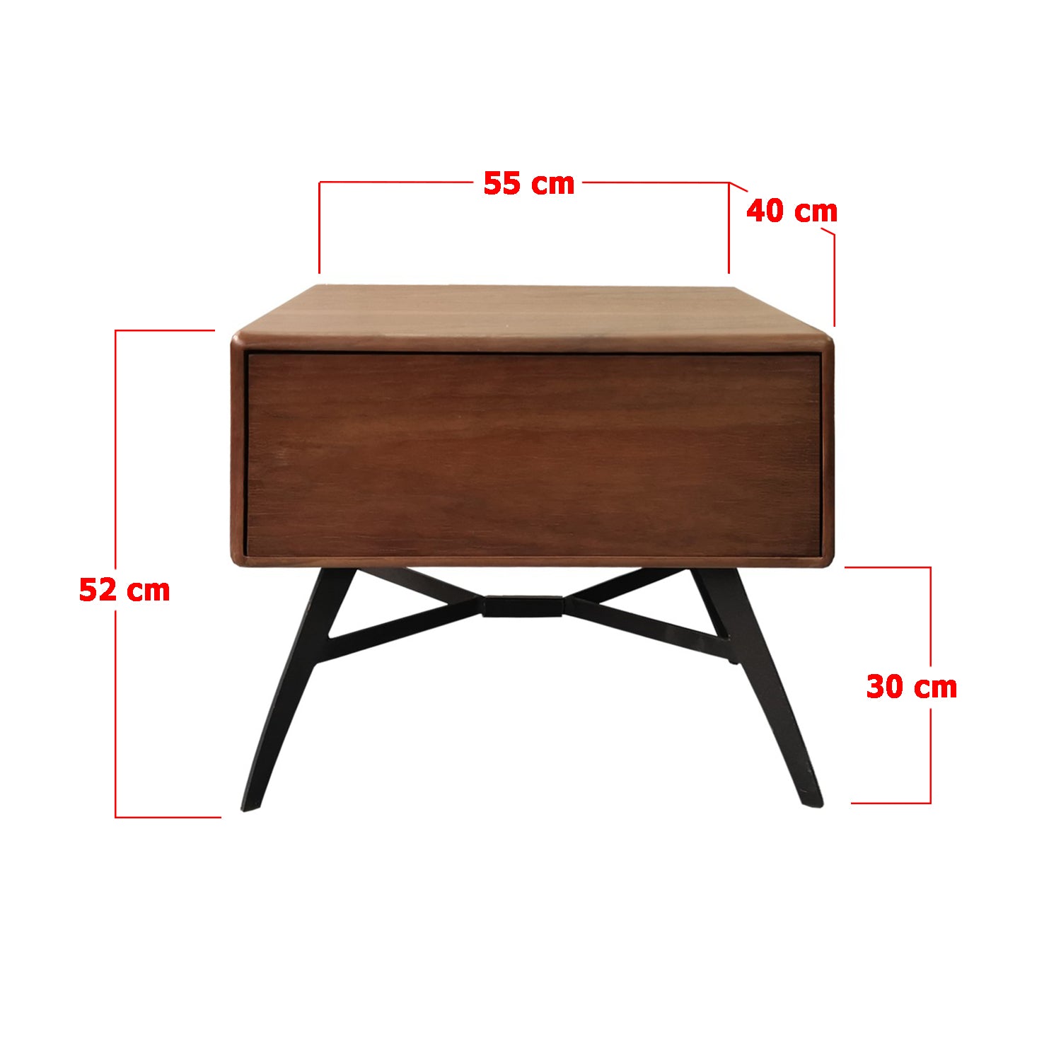 Harry Wooden Side Table In Brown-Side Table-Furnituremart.sg
