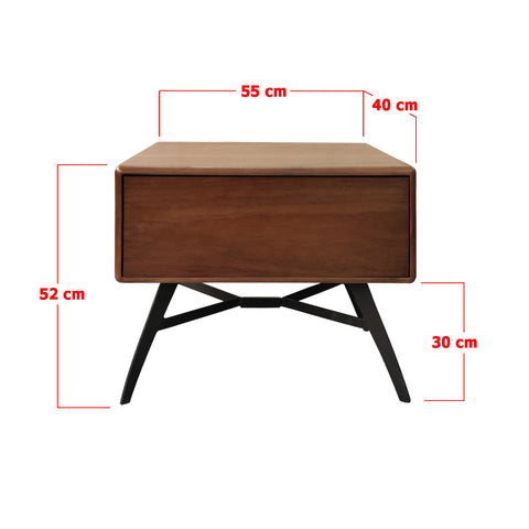 Image of Harry Wooden Side Table In Brown-Side Table-Furnituremart.sg