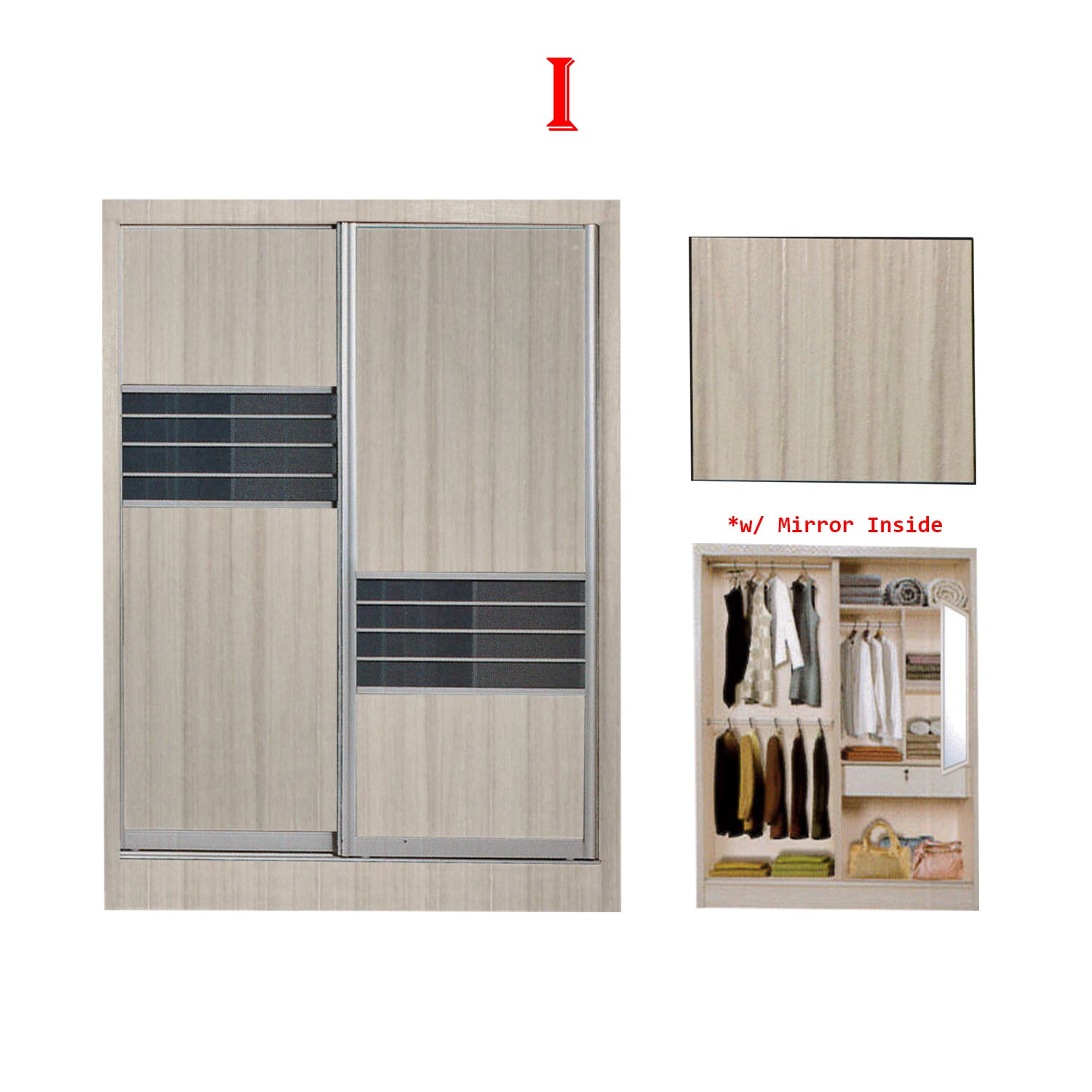 Fuego Series 2 5FT 2-Door Sliding Door Wardrobe Models Mirror