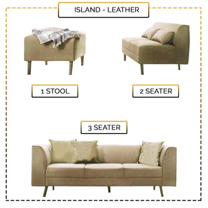 Columbus Fabric/ Leather 3 Piece Modular Sofa Set in 6 Colours-Furnituremart.sg