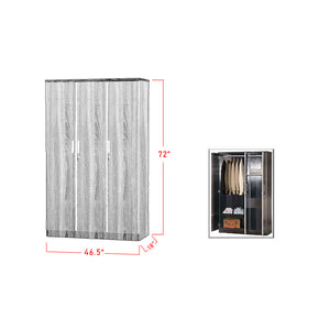 Zara Series 9 Wardrobe 3-Door Cabinet with Drawer in Walnut