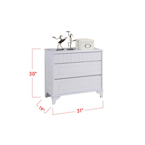 Furnituremart Jean Series Korean Style white chest of drawers