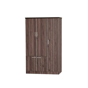 Zara Series 11 Wardrobe 3-Door Cabinet in Dark Brown