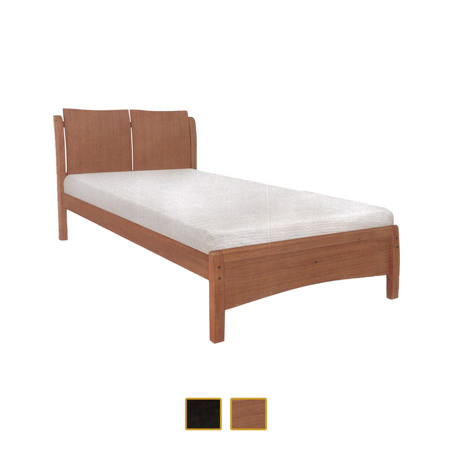 Kerry Wooden Bed Frame Cherry, And Walnut In Super Single Size-Bed Frame-Furnituremart.sg