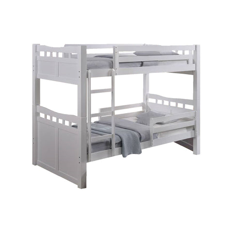 Image of Konka Series 5 Wooden Bunk Bed Frame White In Super Single Size-Bed Frame-Furnituremart.sg