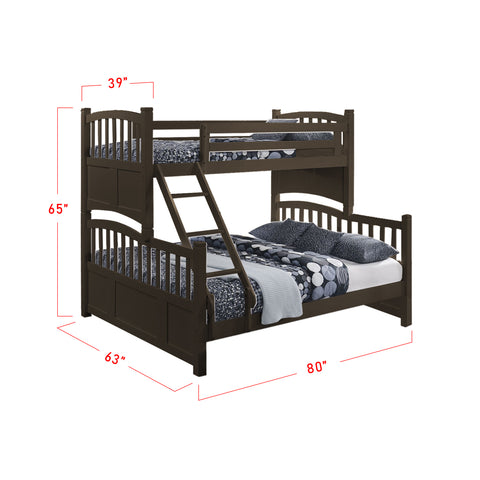 Image of Konka Series 7 Wooden Bunk Bed Frame Wenge In Single and Queen Size-Bed Frame-Furnituremart.sg