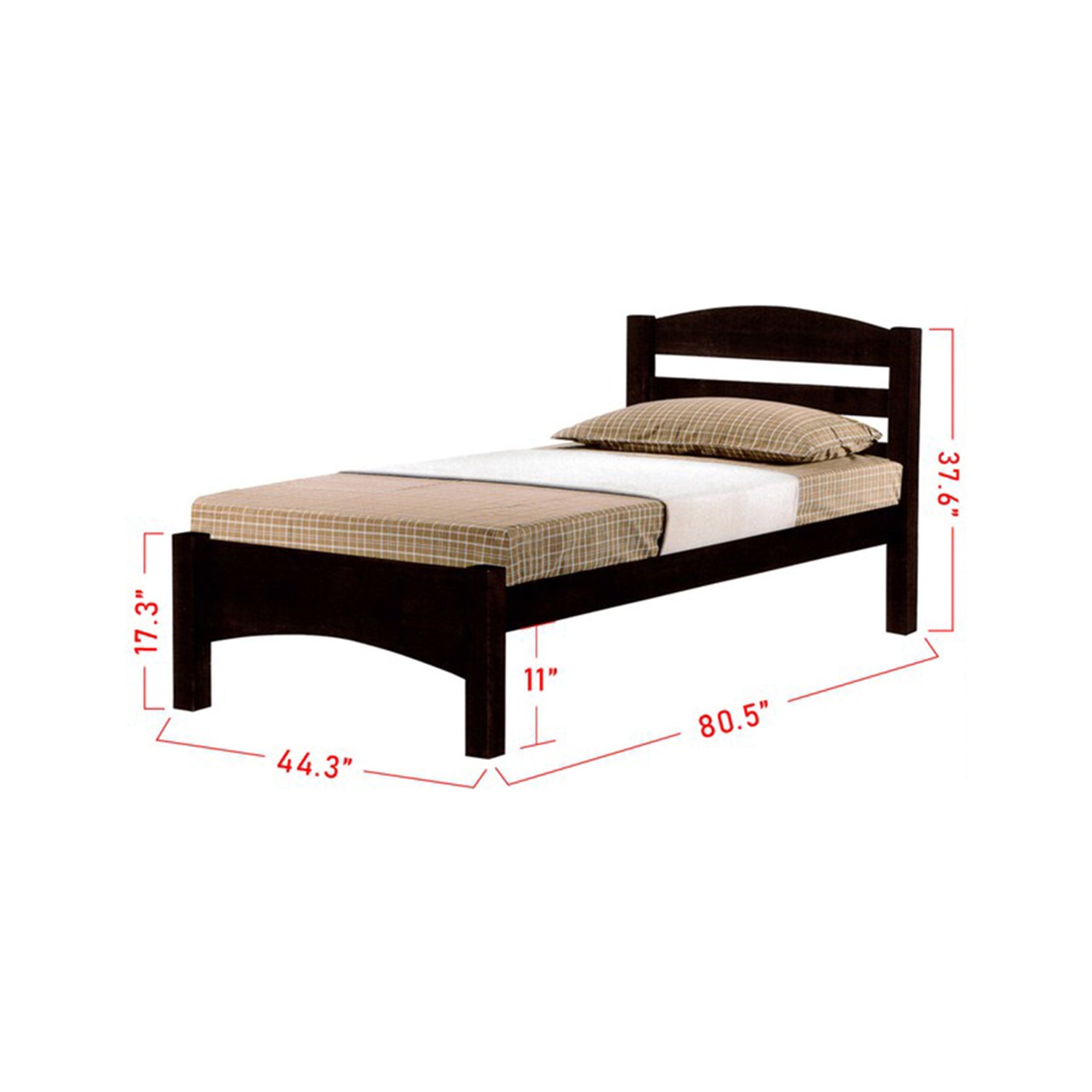 Kylin Wooden Bed Frame White, Cherry, and Walnut In Super Single Size-Bed Frame-Furnituremart.sg