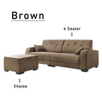 Kyra 2/3/4 Seater L Shaped Sofa Set with Chaise In 4 Colors-Furnituremart.sg