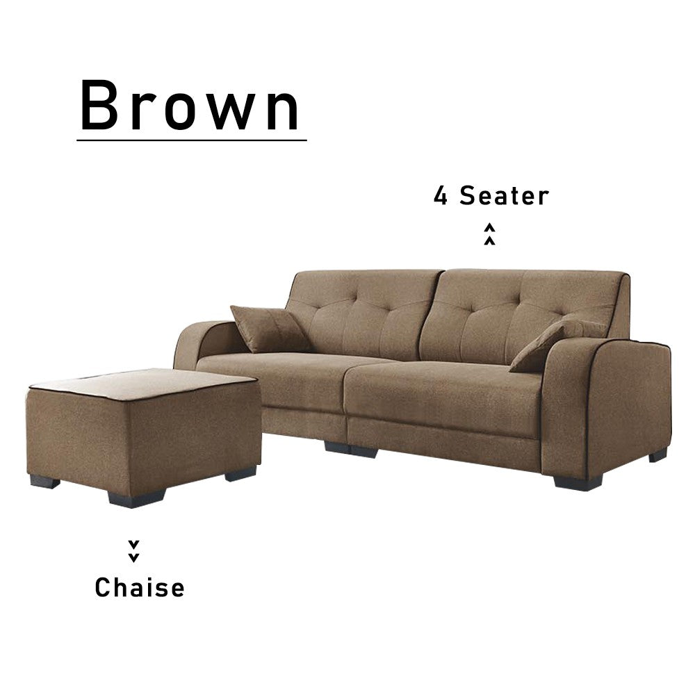 Kyra 2/3/4 Seater L Shaped Sofa Set with Chaise In 4 Colors-Furnituremart.sg