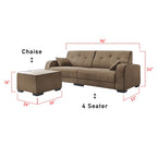 Kyra 2/3/4 Seater L Shaped Sofa Set with Chaise In 4 Colors-Furnituremart.sg