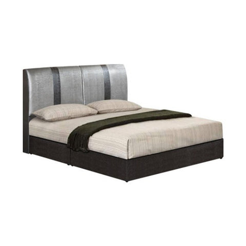 Image of Furnituremart Lachlan leather and wood bed frame