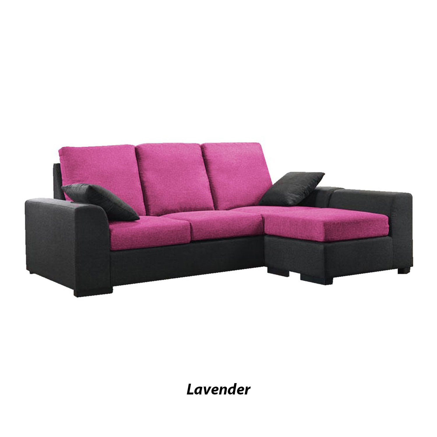 Obi 3 Seater Fabric Sofa with Chaise In 10 Colours-Sofa-Furnituremart.sg
