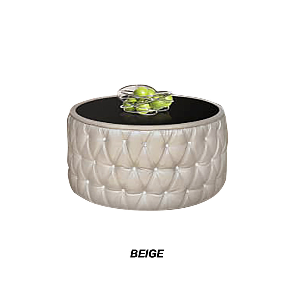 Lavigne Faux Leather Coffee Table In Dark Brown, Black, and Beige-Coffee Table-Furnituremart.sg