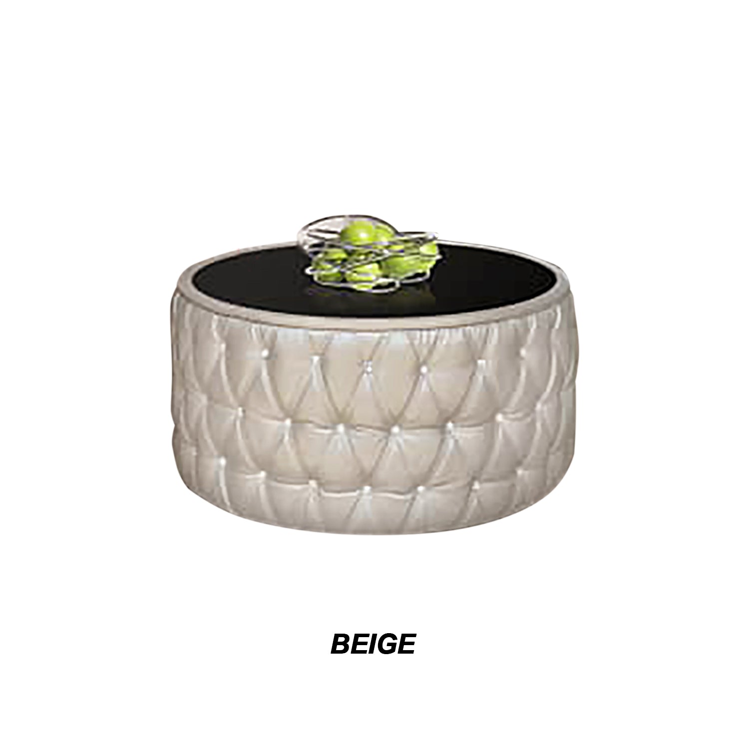 Lavigne Faux Leather Coffee Table In Dark Brown, Black, and Beige-Coffee Table-Furnituremart.sg