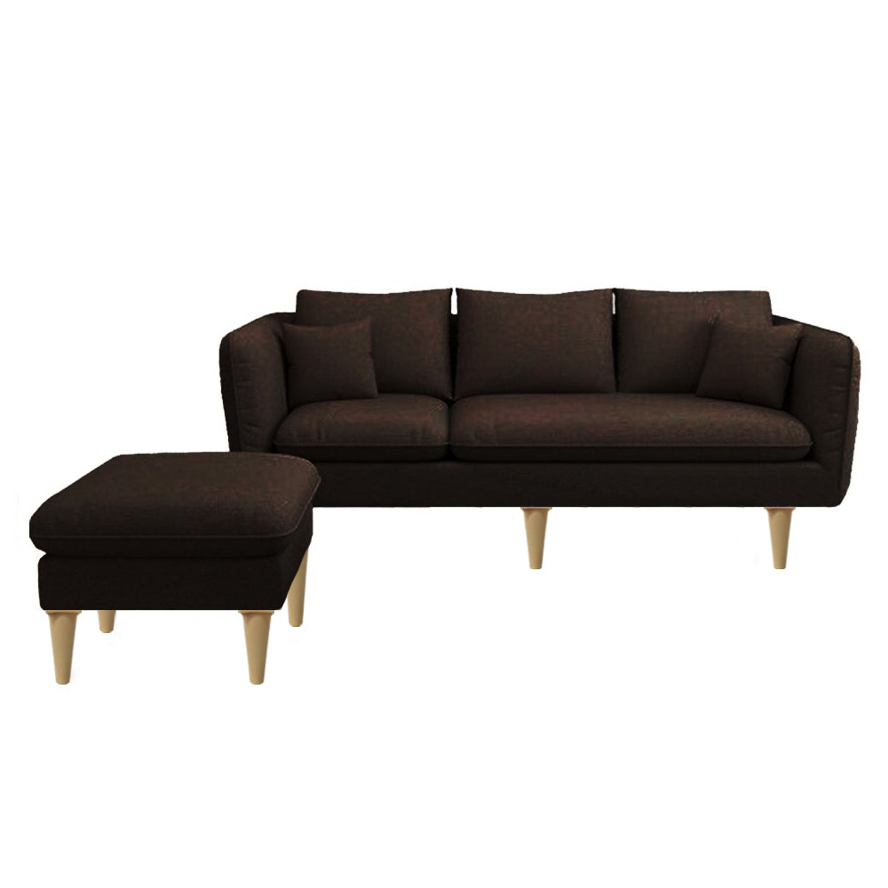 Darwin 3 Seater Leather/ Fabric Sofa With Ottoman In 8 Colours