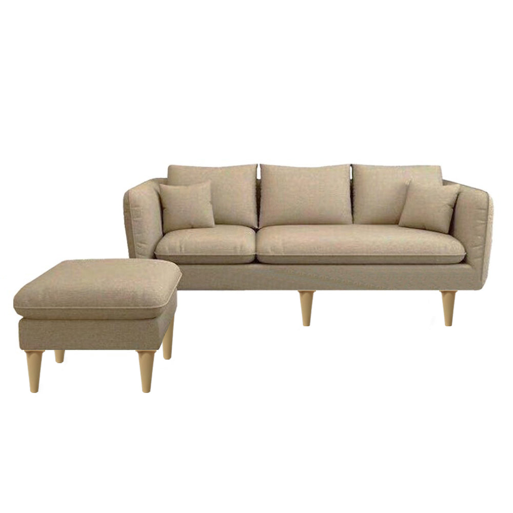Darwin 3 Seater Leather/ Fabric Sofa With Ottoman In 8 Colours
