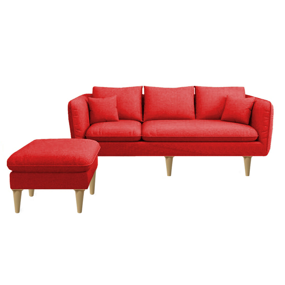 Darwin 3 Seater Leather/ Fabric Sofa With Ottoman In 8 Colours