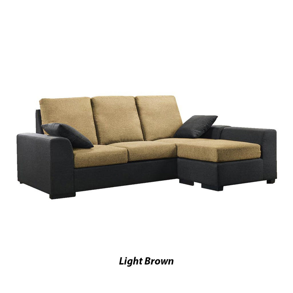 Obi 3 Seater Fabric Sofa with Chaise In 10 Colours-Sofa-Furnituremart.sg