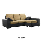 Obi 3 Seater Fabric Sofa with Chaise In 10 Colours-Sofa-Furnituremart.sg