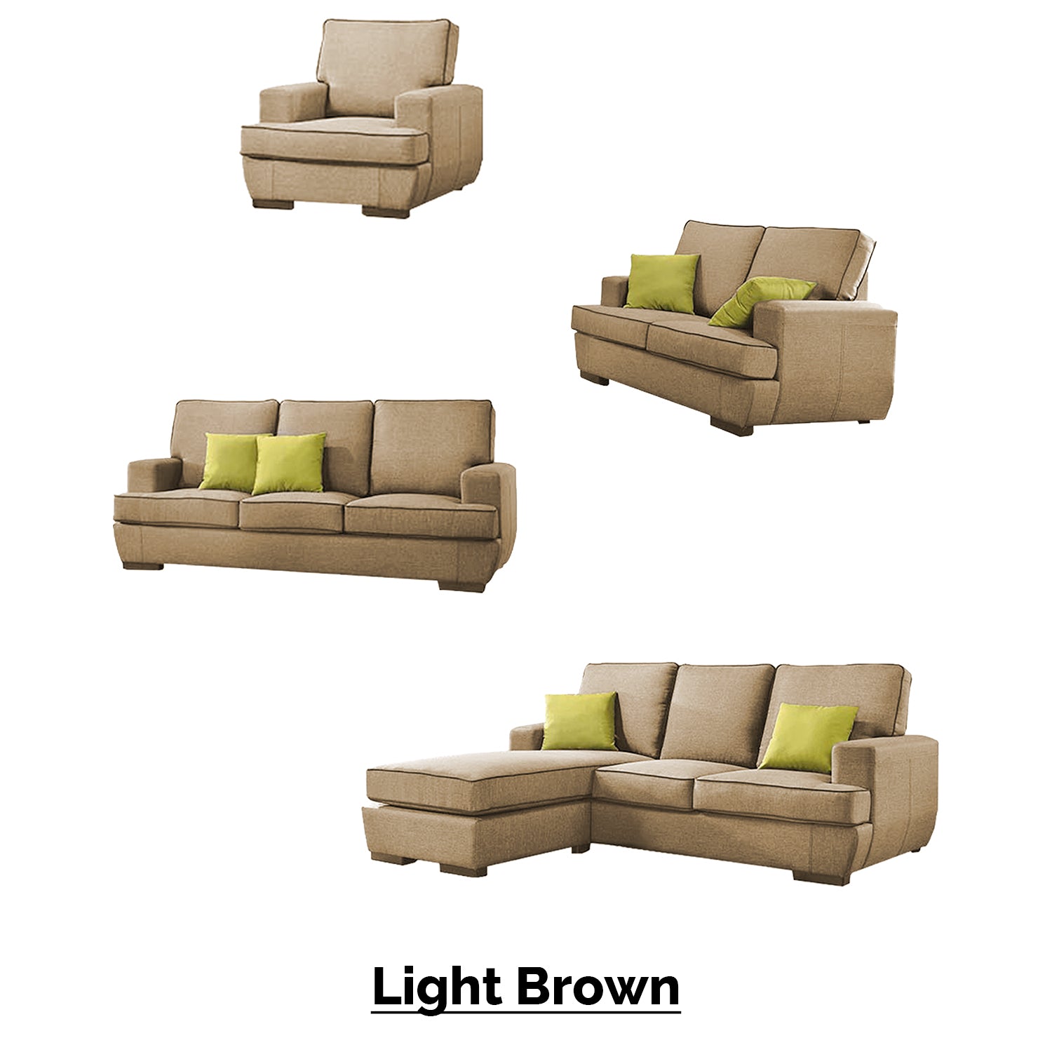 Aniyah 1/2/3 Seater Fabric Sofa Set In 4 Colors-Furnituremart.sg