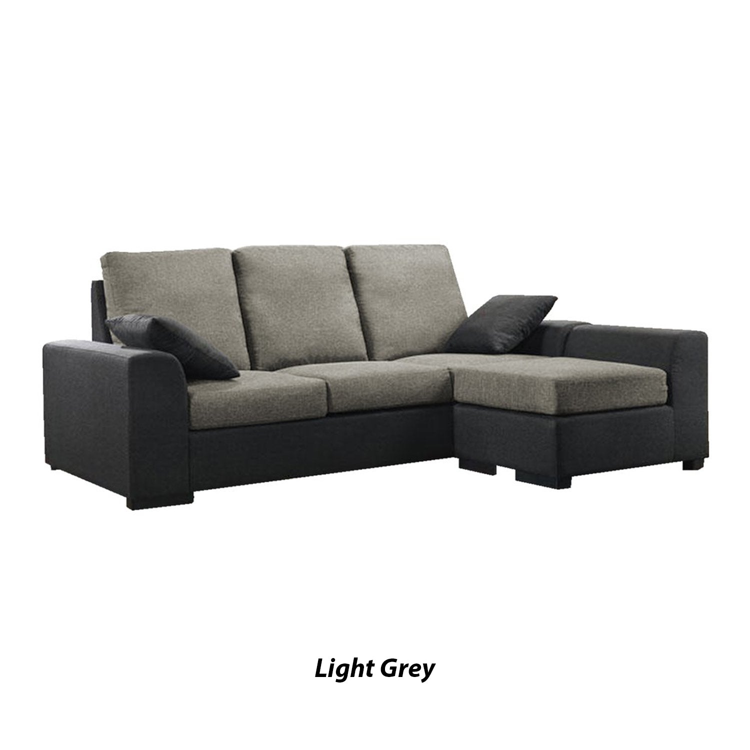 Obi 3 Seater Fabric Sofa with Chaise In 10 Colours-Sofa-Furnituremart.sg