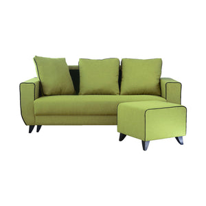 Ruru Series 2/3 Seater Leather Sofa With Ottoman In 8 Colours