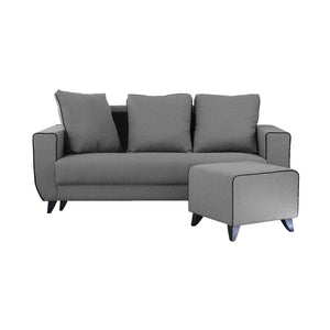 Ruru Series 2/3 Seater Leather Sofa With Ottoman In 8 Colours