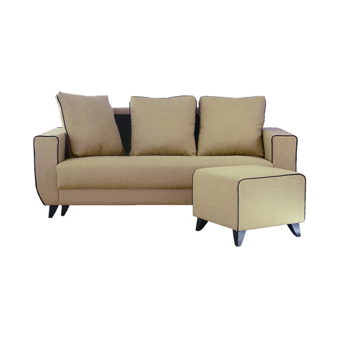 Image of Ruru Series 2/3 Seater Leather Sofa With Ottoman In 8 Colours