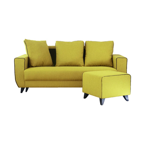 Image of Ruru Series 2/3 Seater Leather Sofa With Ottoman In 8 Colours