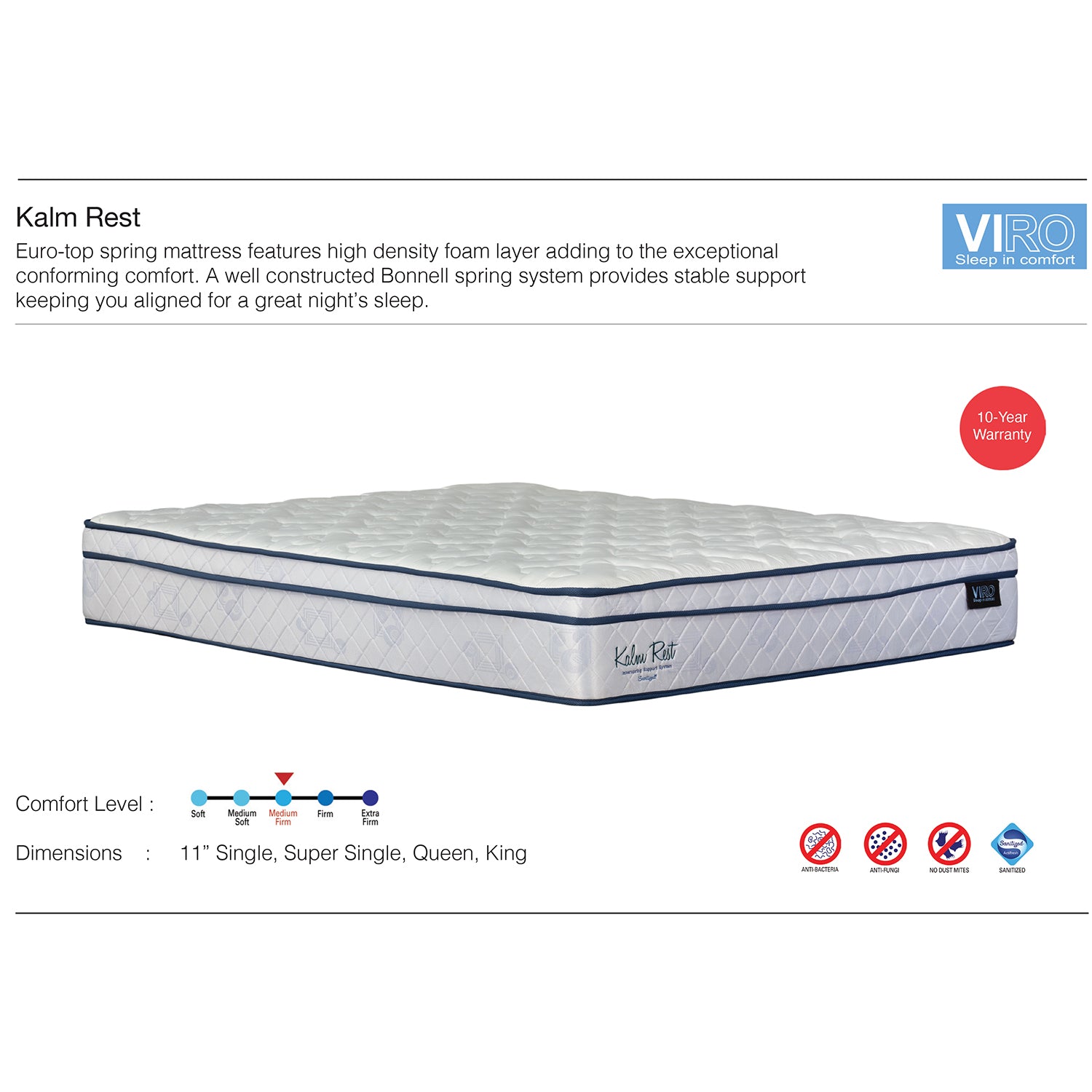 Viro Kalm Rest bonnell spring system