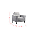 Lucielle 1/2/3 Seater Faux Leather/Fabric Sofa With Ottoman In 4 Colours-Sofa-Furnituremart.sg