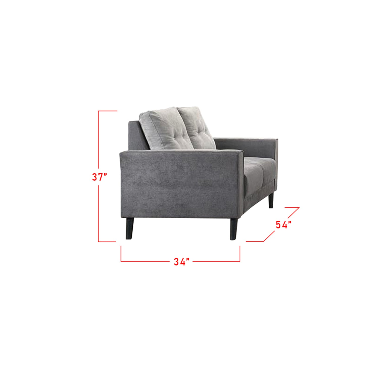 Lucielle 1/2/3 Seater Faux Leather/Fabric Sofa With Ottoman In 4 Colours-Sofa-Furnituremart.sg