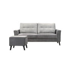 Lucielle 1/2/3 Seater Faux Leather/Fabric Sofa With Ottoman In 4 Colours-Sofa-Furnituremart.sg