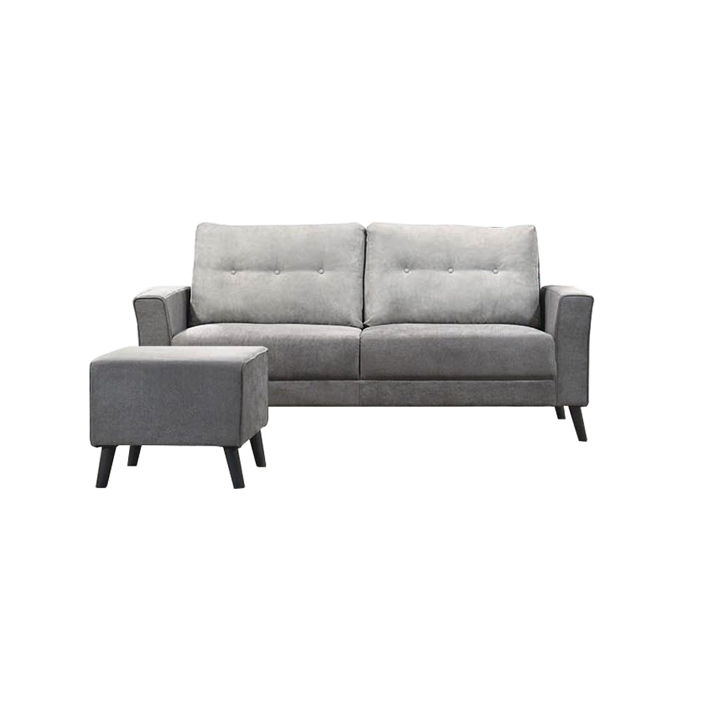Lucielle 1/2/3 Seater Faux Leather/Fabric Sofa With Ottoman In 4 Colours-Sofa-Furnituremart.sg