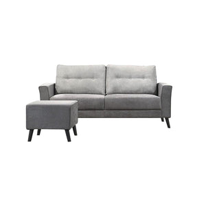 Lucielle 1/2/3 Seater Faux Leather/Fabric Sofa With Ottoman In 4 Colours-Sofa-Furnituremart.sg