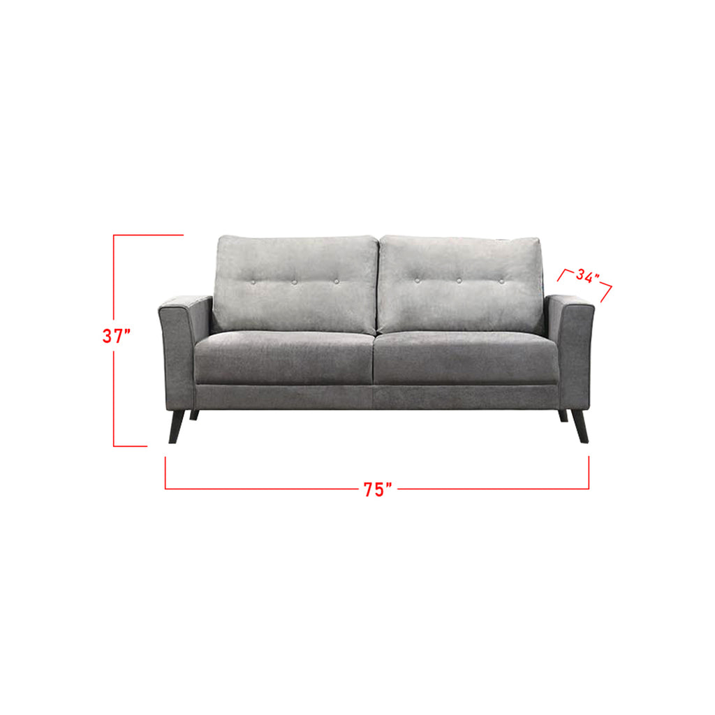 Lucielle 1/2/3 Seater Faux Leather/Fabric Sofa With Ottoman In 4 Colours-Sofa-Furnituremart.sg
