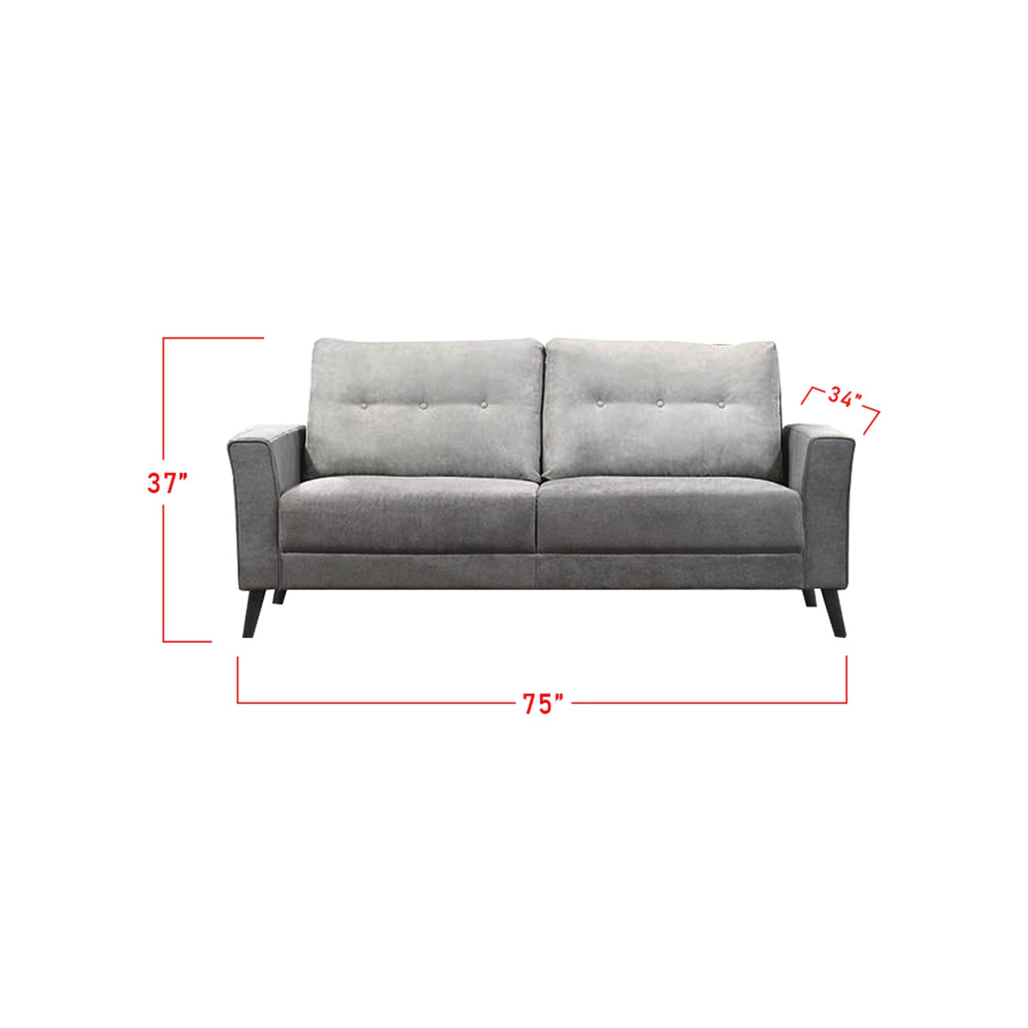 Lucielle 1/2/3 Seater Faux Leather/Fabric Sofa With Ottoman In 4 Colours-Sofa-Furnituremart.sg