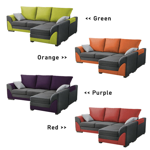 Image of Lylah 1/2/3 Seater Fabric Sofa With Chaise in 4 Colours-Sofa-Furnituremart.sg