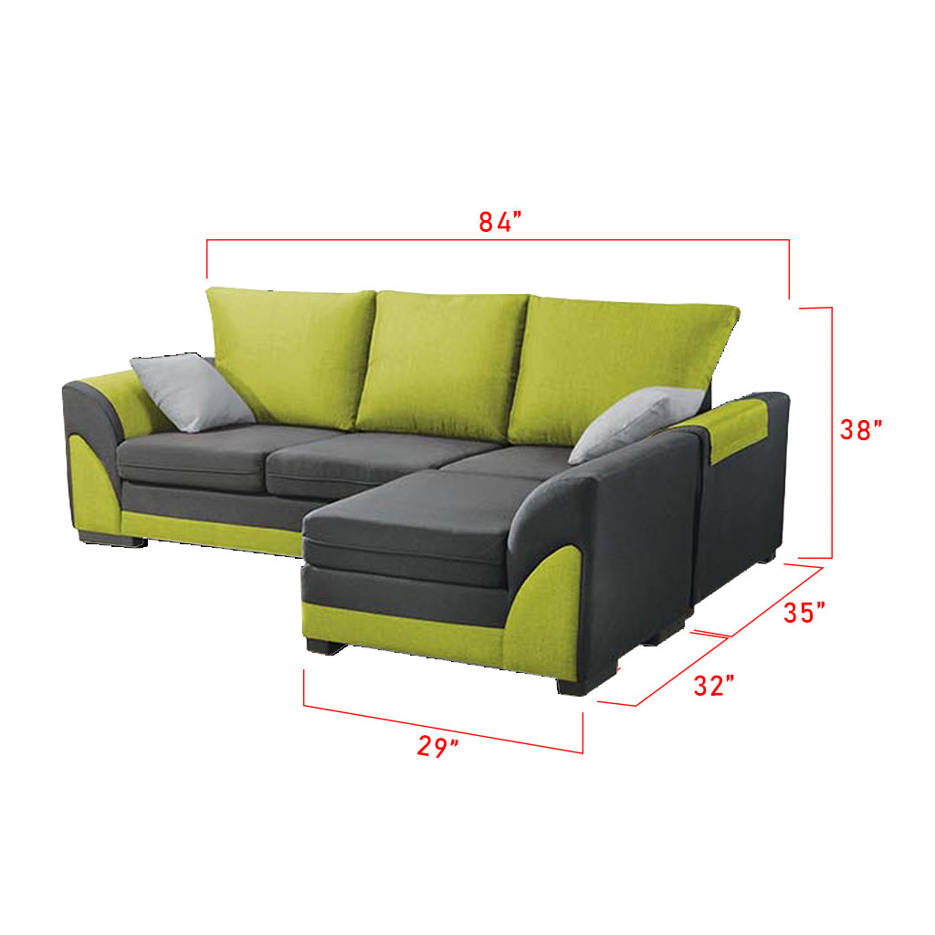 Lylah 1/2/3 Seater Fabric Sofa With Chaise in 4 Colours-Sofa-Furnituremart.sg