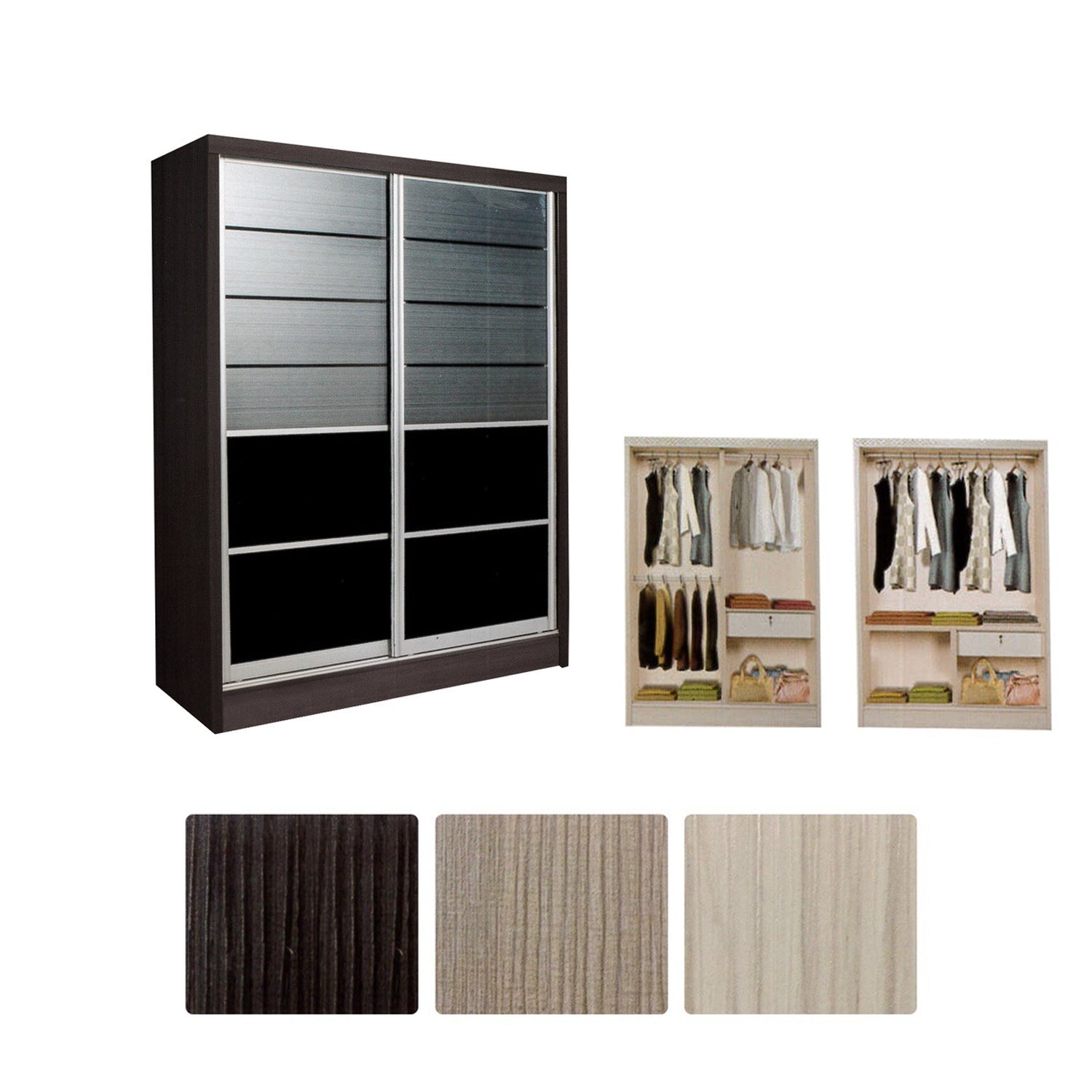 Cielo Series 1 2-Door Sliding Door Wardrobe Multicompartment