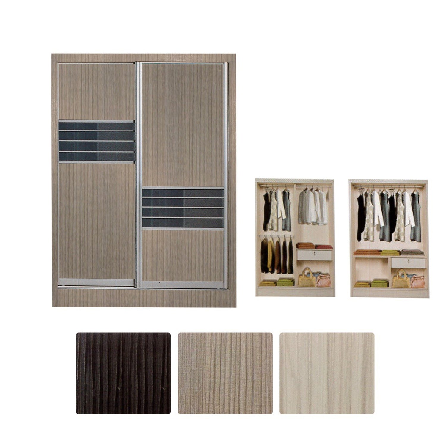 Cielo Series 2 2-Door Sliding Door Wardrobe Multicompartment