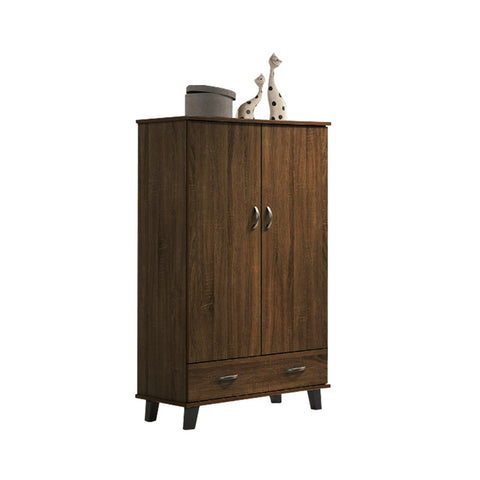 Image of Peony Shoe Cabinet with Drawer In Dark Brown