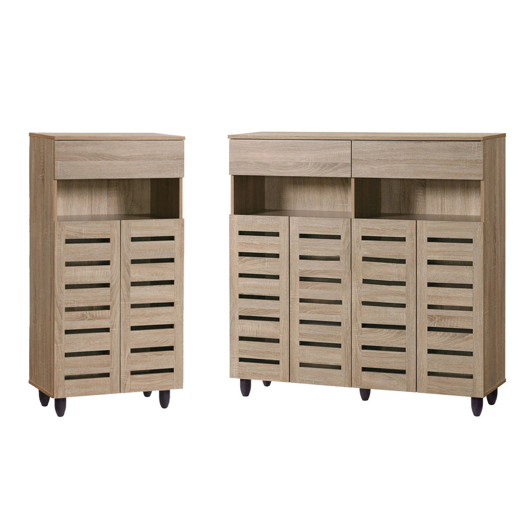 DOTA 2 Doors And 4 Doors Shoe Cabinet with Drawer In Natural Oak Color