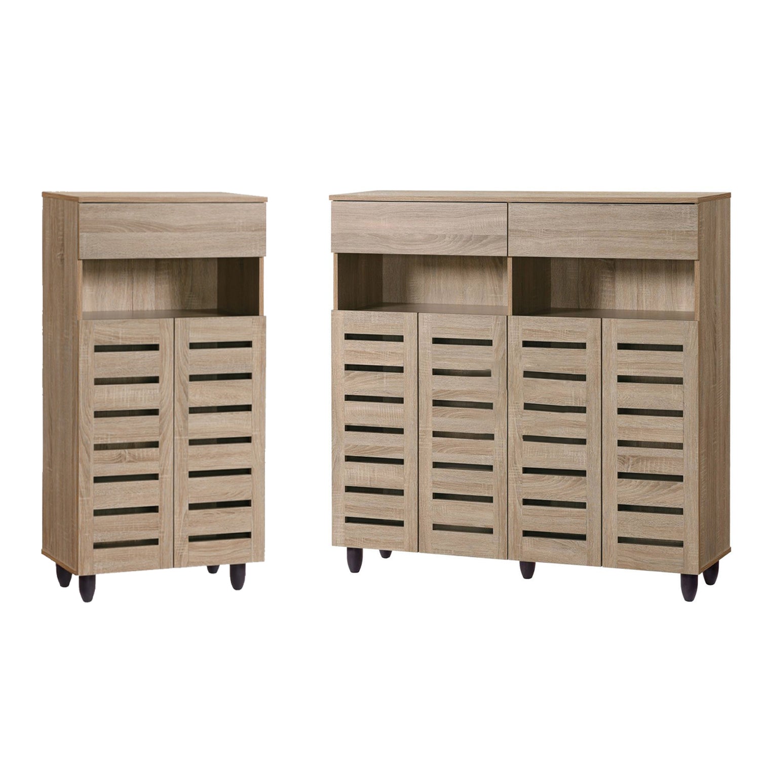 DOTA 2 Doors And 4 Doors Shoe Cabinet with Drawer In Natural Oak Color