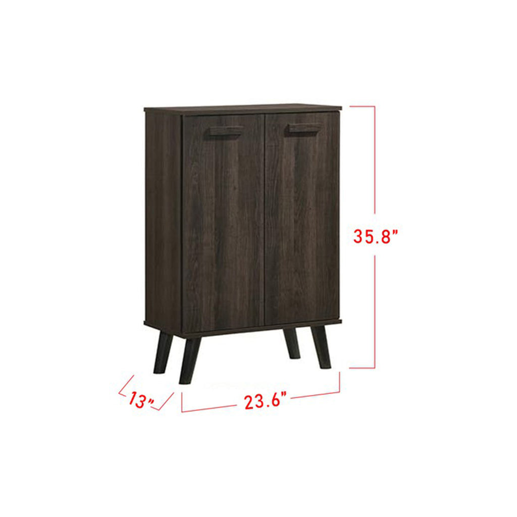 Miami 2 Door Shoe Cabinet In Wenge-Shoes Cabinet-Furnituremart.sg