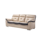Mondrey 2/3 Seater Faux Leather Sofa In Grey/ Beige-Furnituremart.sg