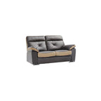 Mondrey 2/3 Seater Faux Leather Sofa In Grey/ Beige-Furnituremart.sg